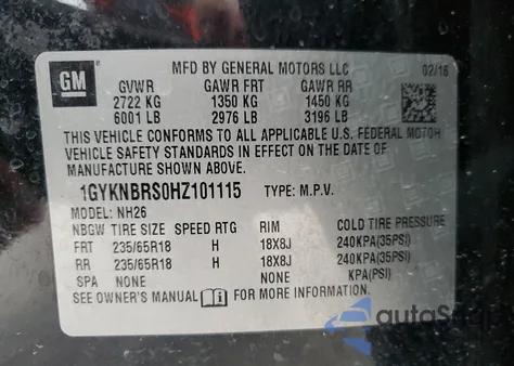 1GYKNBRS0HZ101115